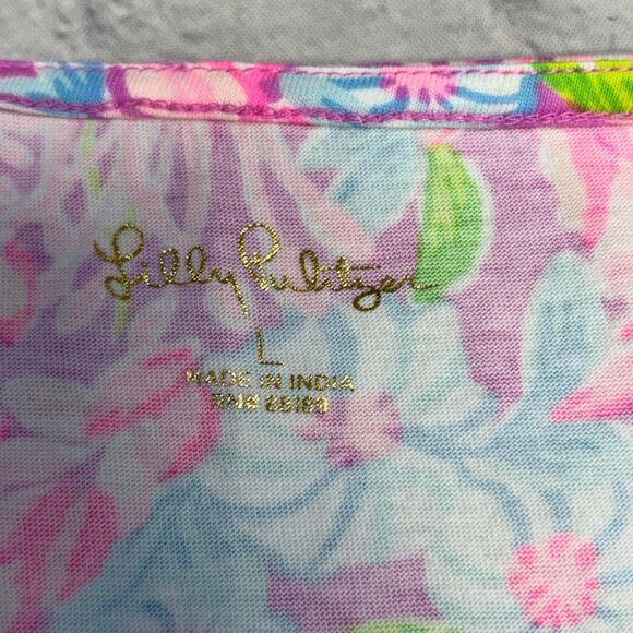 Lilly Pulitzer Jodee Swing Dress Large Amethyst Moms The Word Floral D079 -21 - Picture 14 of 16